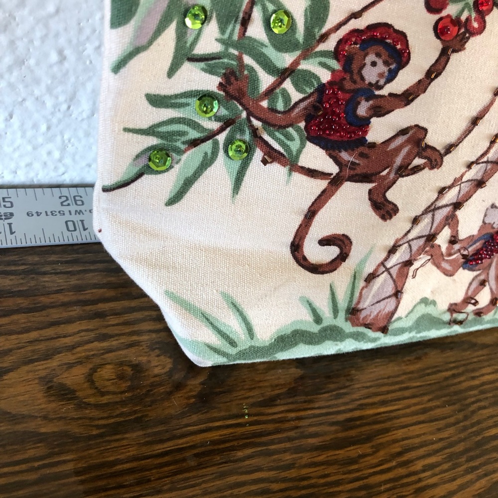 Sequined Painted Detail Monkey Cute Purse Bag View 5